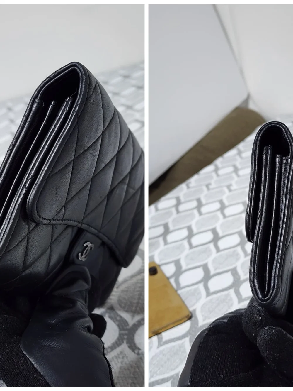 CHANEL Lambskin Quilted Large Flap Wallet Black